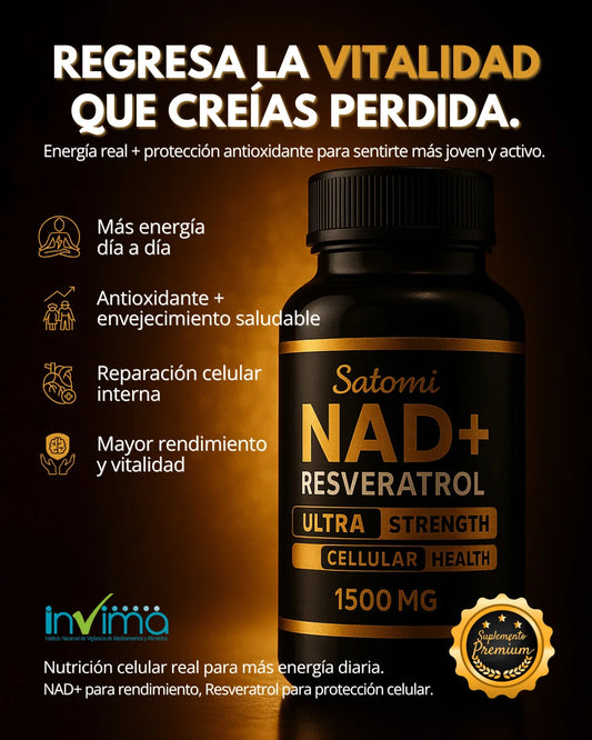 NAD+ + Resveratrol Premium | Energía Celular y Antioxidante Avanzado